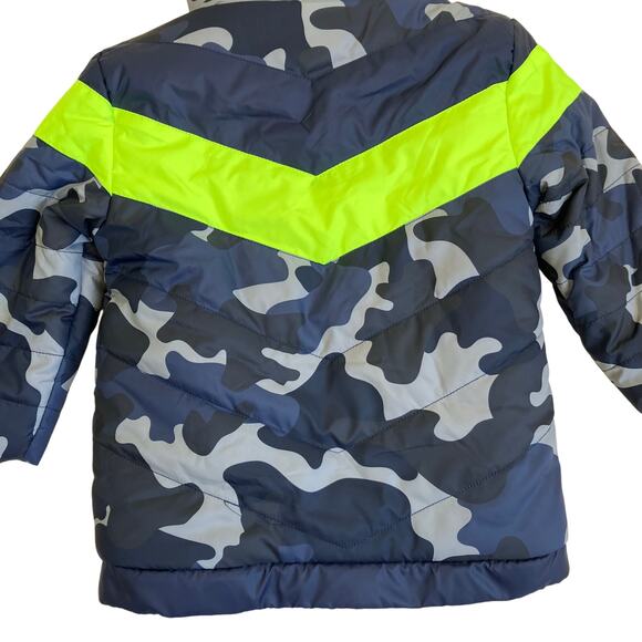Egg New York NWT Sz 2T Toddlers Winter Puffer Jacket Sherpa Lined Hooded Camo - Picture 7 of 16